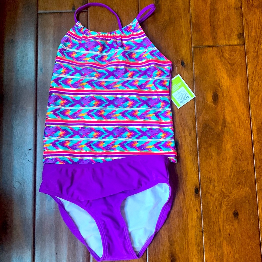 NWT Circo girls tankini swimsuit. Size large 10/12